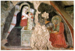 Fresque de la Nativité, Maestro de Narni, Greccio, Italie.