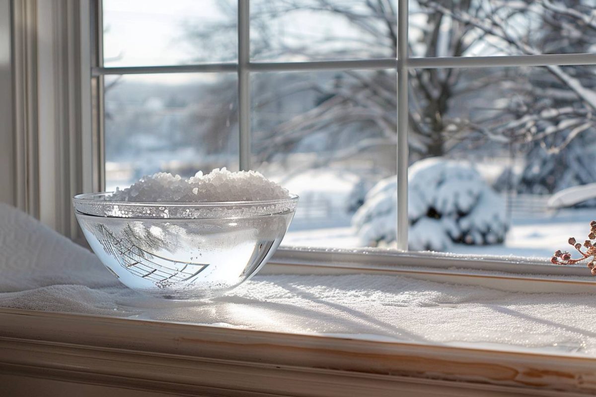 Placer un bol d'eau salée à votre fenêtre durant l'hiver : une méthode simple pour un intérieur plus confortable